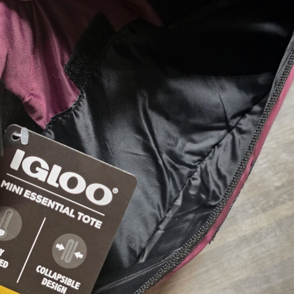 🇬🇪🔸️NWT Igloo Burgundy Soft Side Insulated Mini Essential Tote - Picture 4 of 7